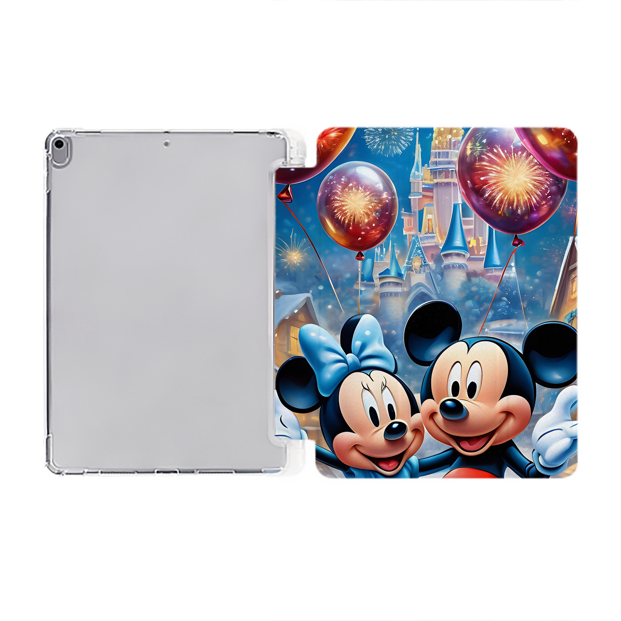 （画像用） ミッキーマウス Mickey Mouse IPad ケース ペン収納付き 三つ折りスタンド PUレザー×シリコン 対応機種9.5/10.5/10.9インチ